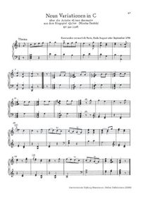 9 variations sur Lison dormait - W.A. Mozart